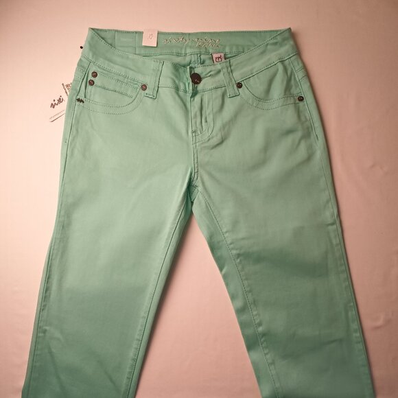 NWT Sixty Nine Jeans Size 29/8 Low Rise Skinny Leg Mint Green Color - Picture 2 of 10